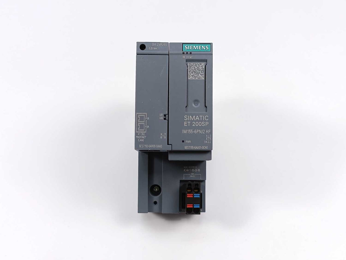 Siemens 6ES7155-6AU01-0CN0 SIMATIC ET 200SP w/ 6ES7193-6AR00-0AA0