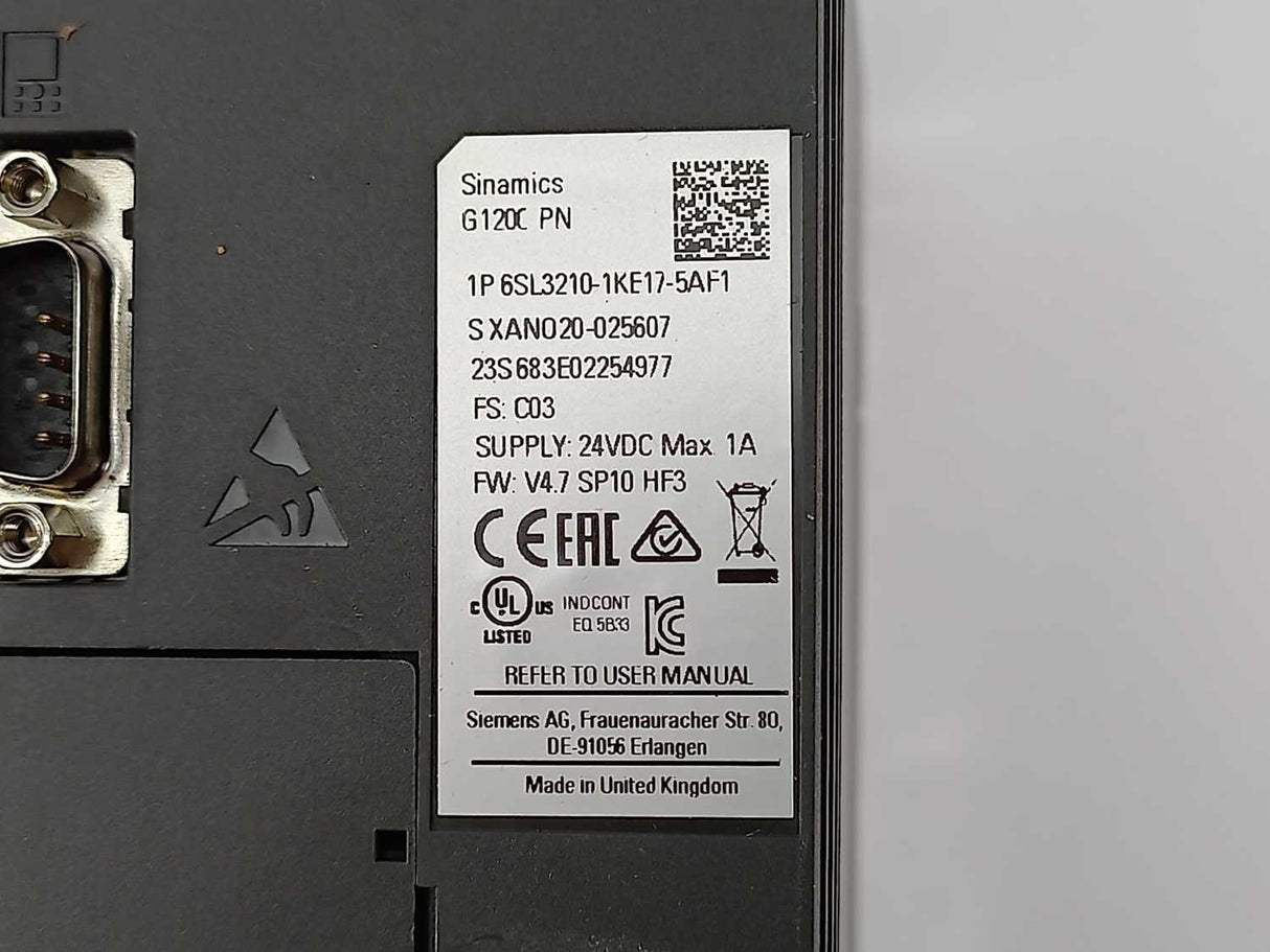Siemens 6SL3210-1KE17-5AF1 Sinamics G120C PN