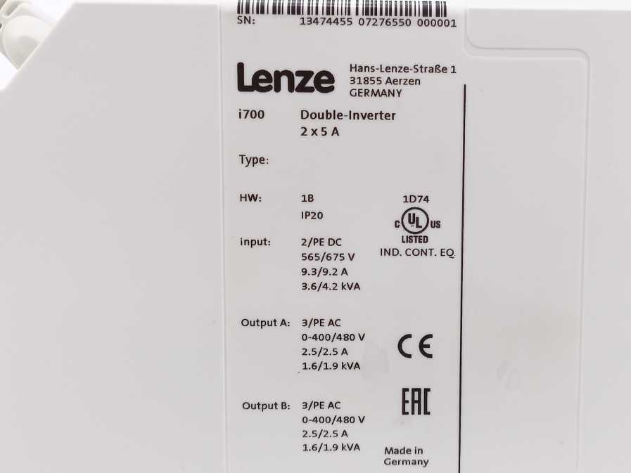LENZE i700 Double-Inverter 2x5 A