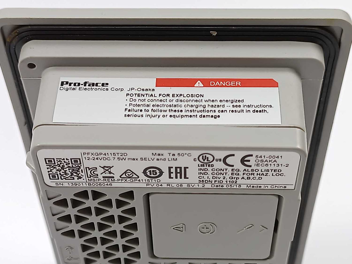 Pro-Face PFXGP4115T2D Touchscreen HMI, 12-24VDC, 7.5W