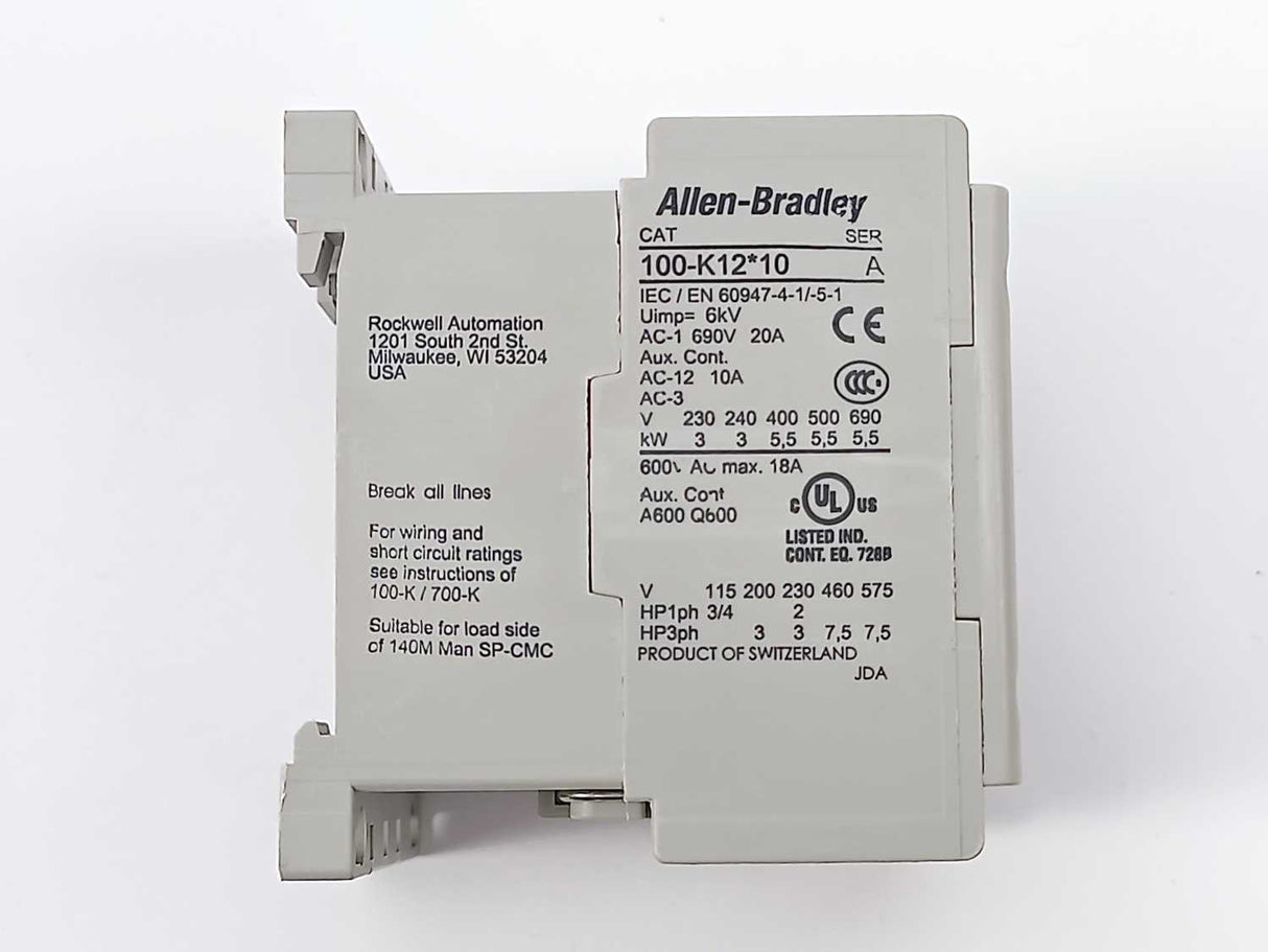 AB 100-K12DJ10 Ser.A, Contactor w/ 24VDC Coil w/ Integrated Diode