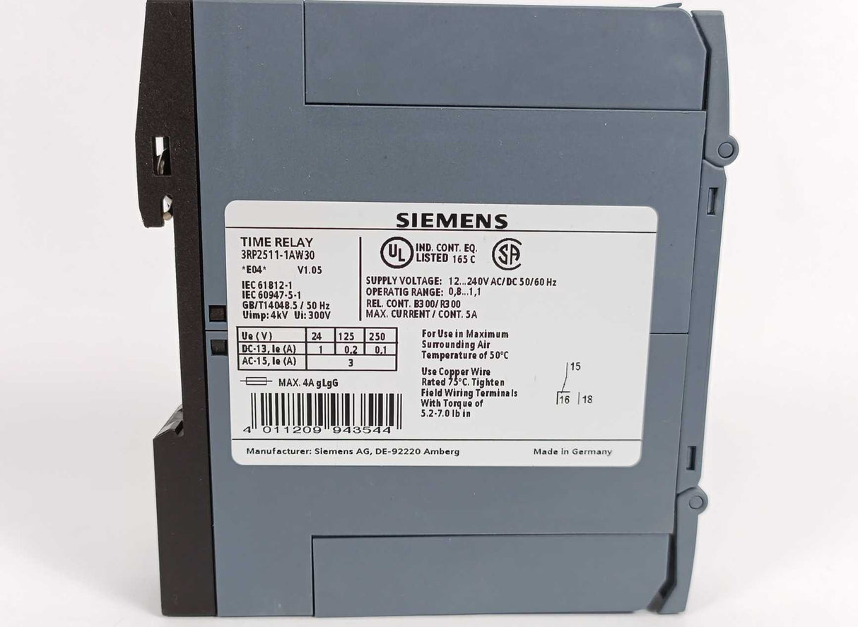 Siemens 3RP2511-1AW30 Time Relay