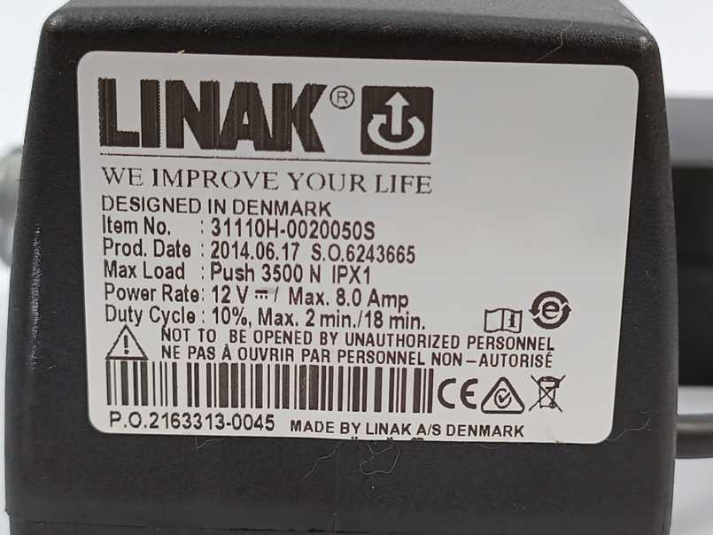 LINAK CBD4P00020A-009 w/ 31110H-0020050S & DP1K00-000006 Actuator Set