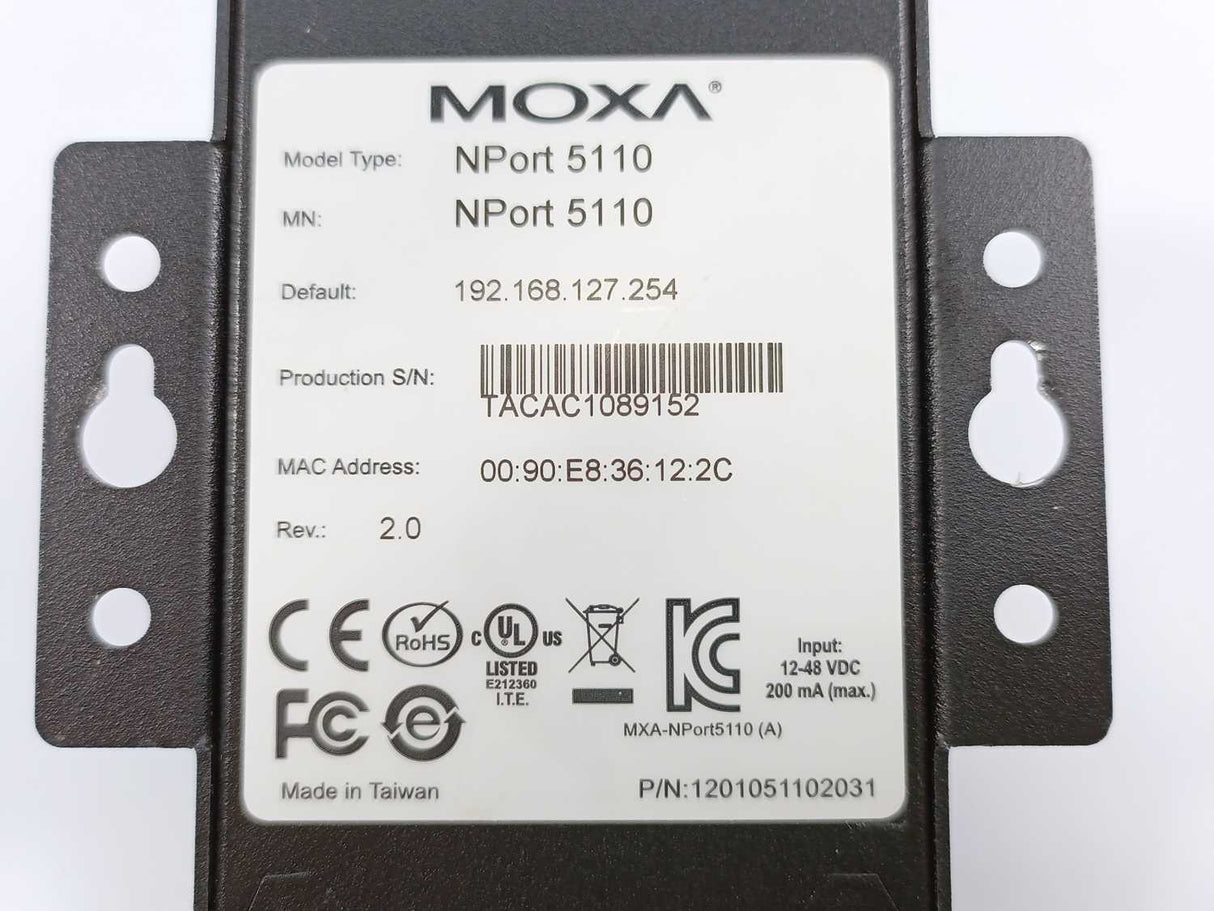 Moxa NPort 5110  Switch Ethernet Serial Device Server