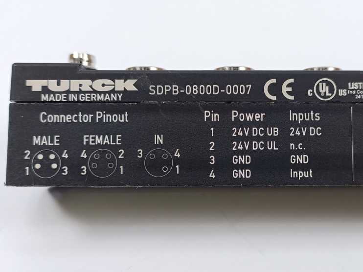 Turck SDPB-0800D-0007 Connector Pinout Busstop Profibus