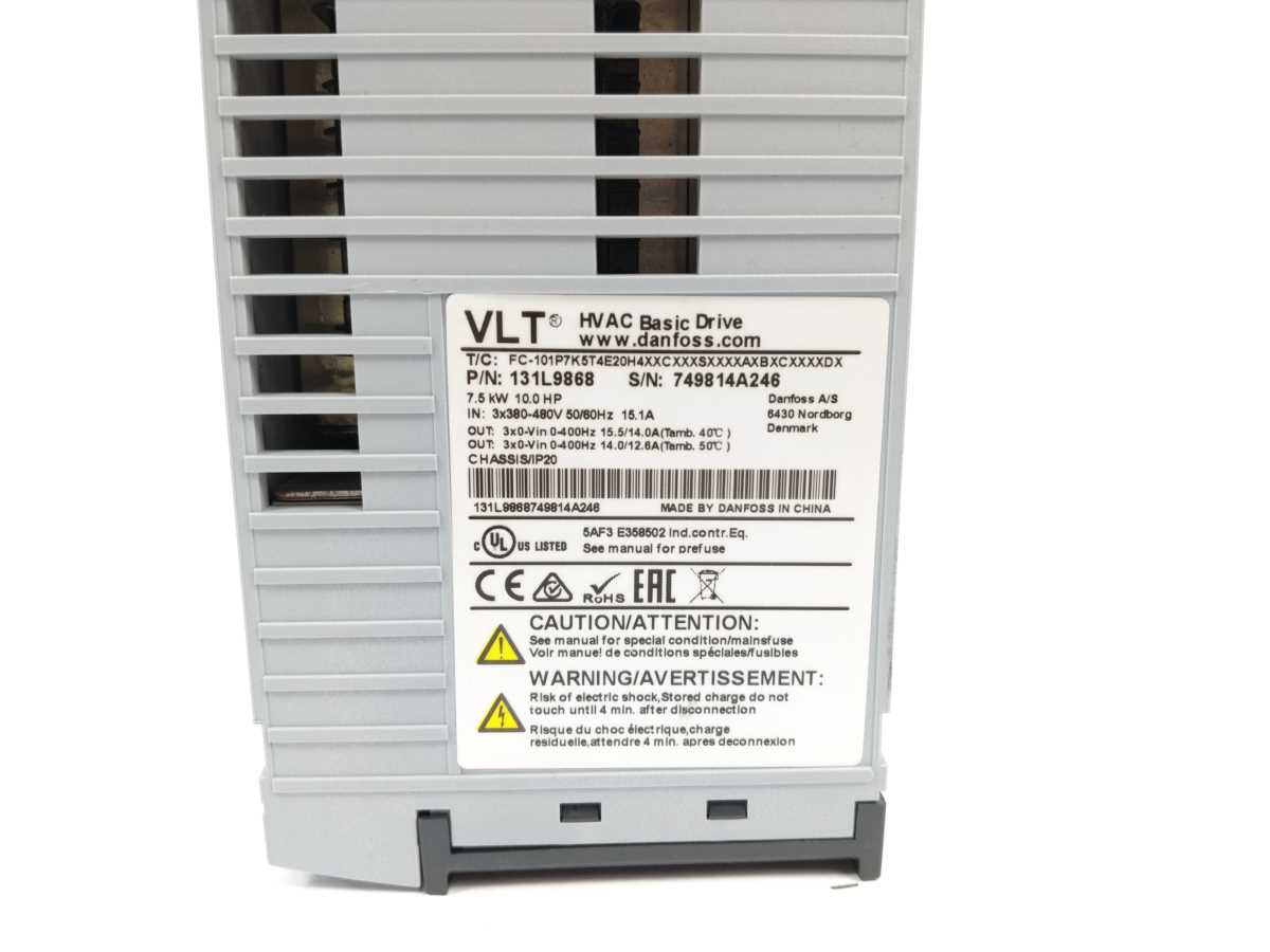 Danfoss FC-101P7K5T4E20H4XXCXXXSXXXXAXBXCXXXXDX 131L9868 7.5kW 10.0HP