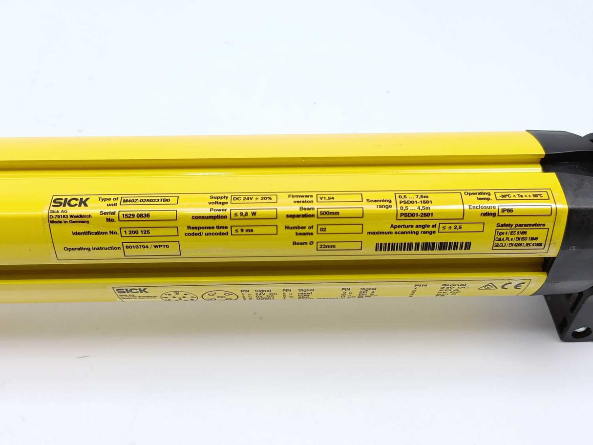 SICK 1200125 w/ 1027907 M40Z-025023TB0 & PSD01-2501 M4000 Safety Light Curtain