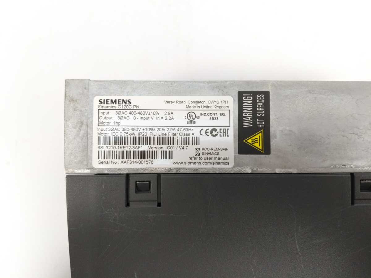 Siemens 6SL3210-1KE12-3AF1 Sinamics G120C PN 0,75KW Inverter Drive