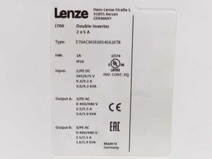 LENZE E70ACMSE0054SA2ETR i700 Double-Inverter 2x5 A