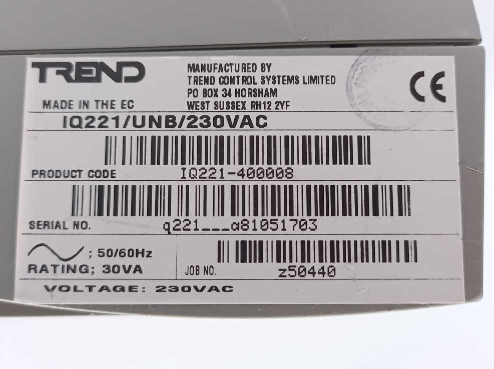TREND IQ221/UNB/230VAC IQ221-400008, z50440, 50/60Hz, 30VA, 230VAC