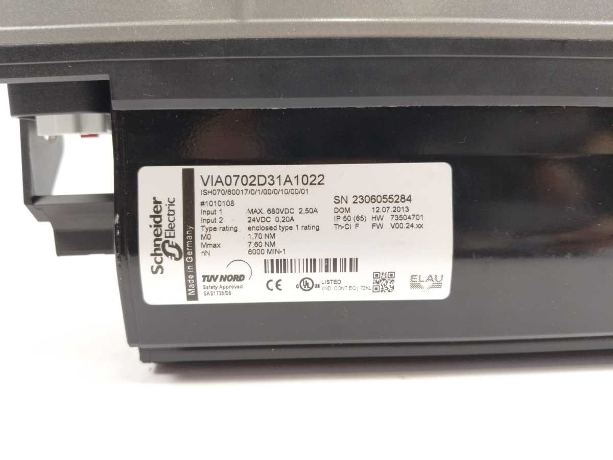 Schneider Electric VIA0702D31A1022 ISH070/60017/0/1/00/0/10/00/01 Servo Motor