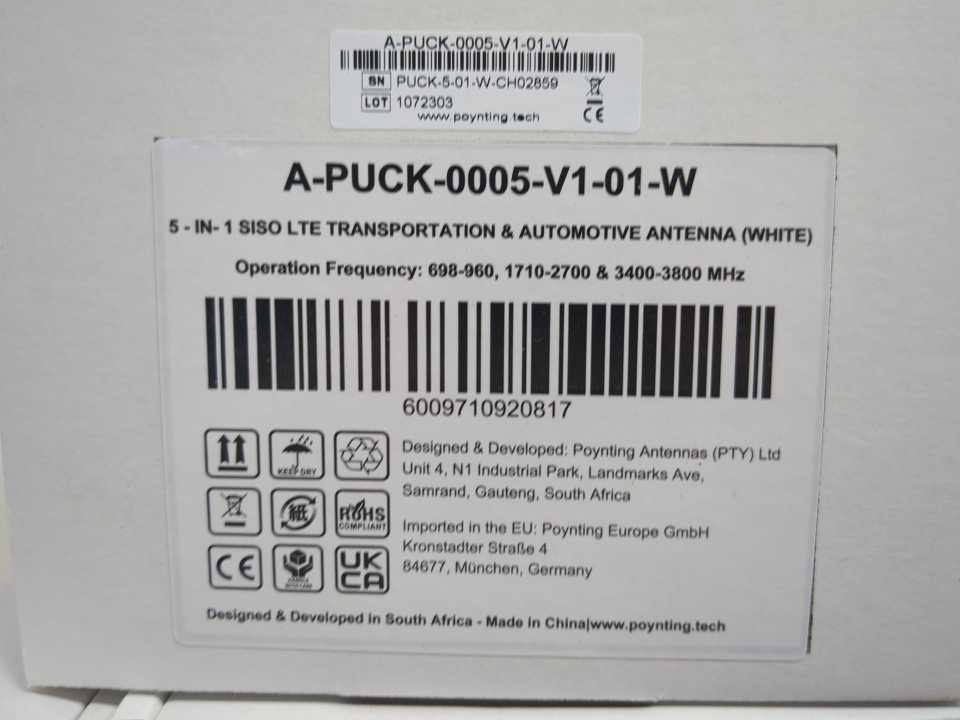 Poynting A-PUCK-0005-V1-01-W PUCK-5 5-in-1 Transportation & IoT/M2M Antenna