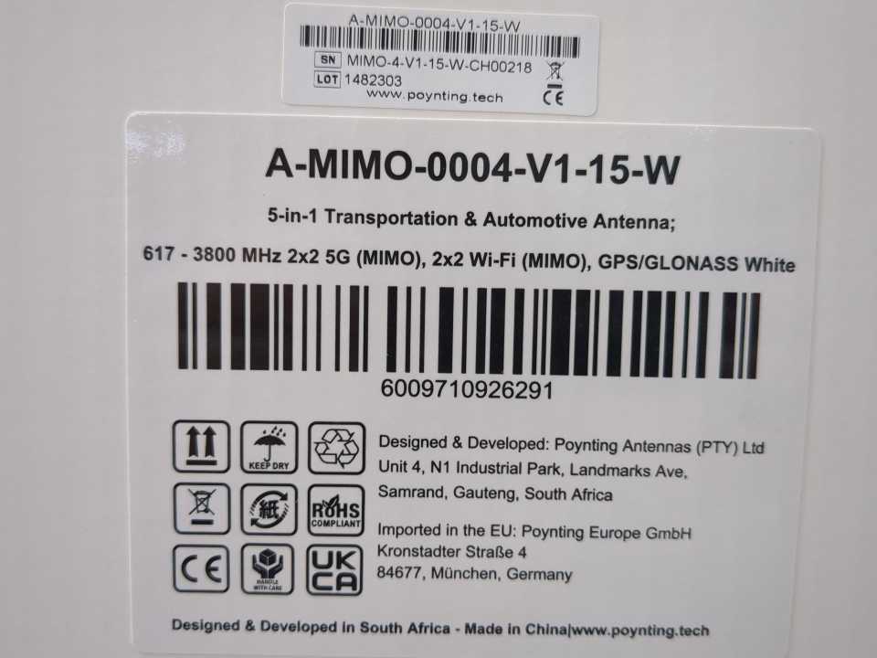 Poynting A-MIMO-0004-V1-15-W 5-in-1 Transportation & Automotive Antenna White
