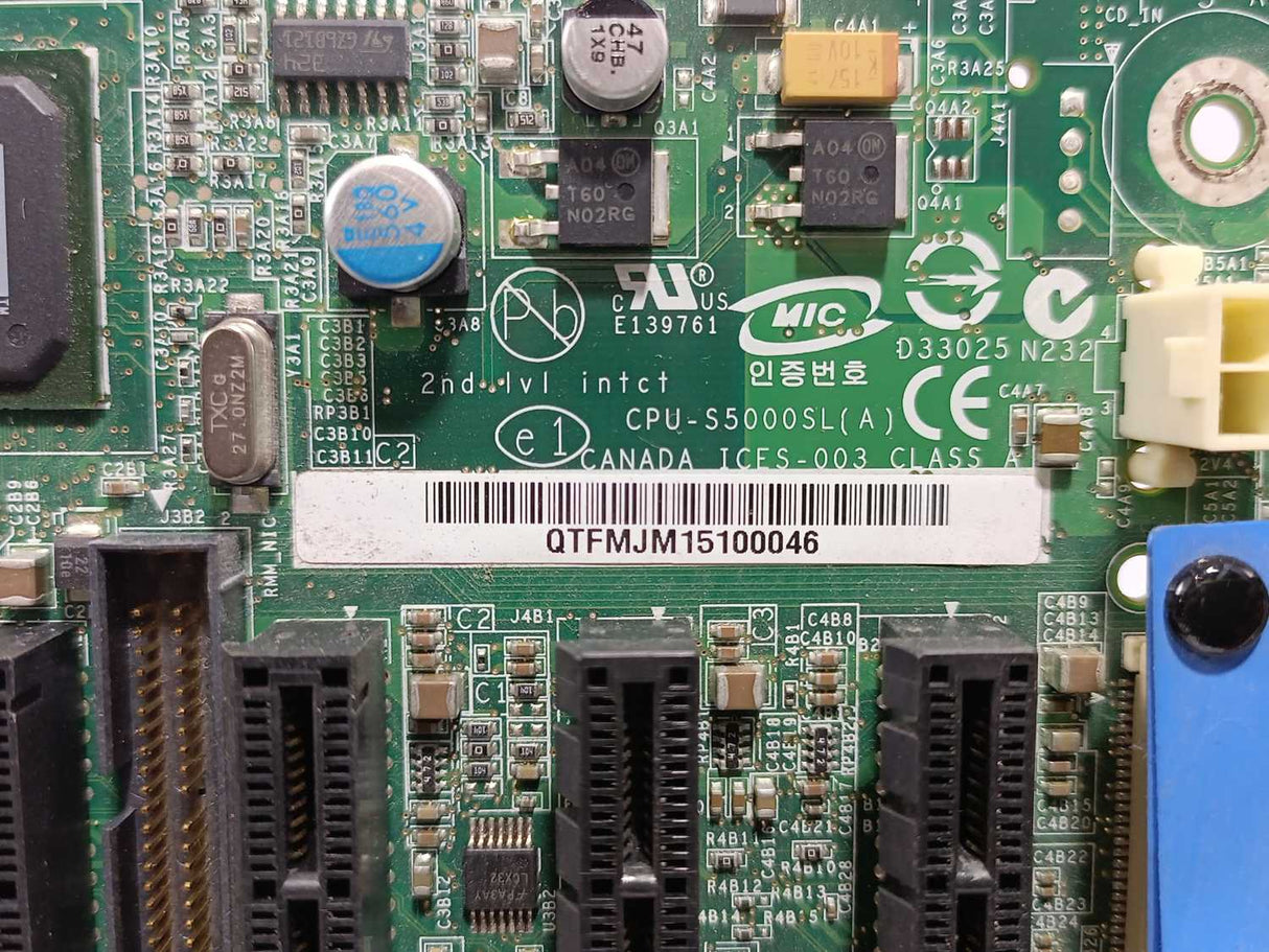 Intel S5000XVN/XSL Server Board QSSL15100041, PBA E11032-202
