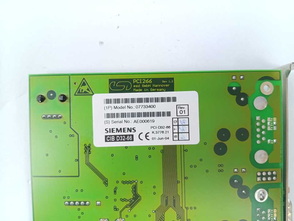 Siemens 07733400 D32 Communication Interface Board, PCI266 Rev. 1.2