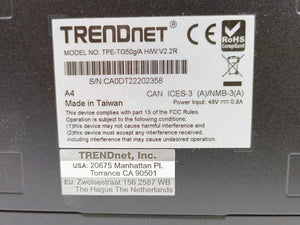 TRENDnet TPE-TG50g/A 5-Port Gigabit PoE+ Switch, H/W:V2.2R