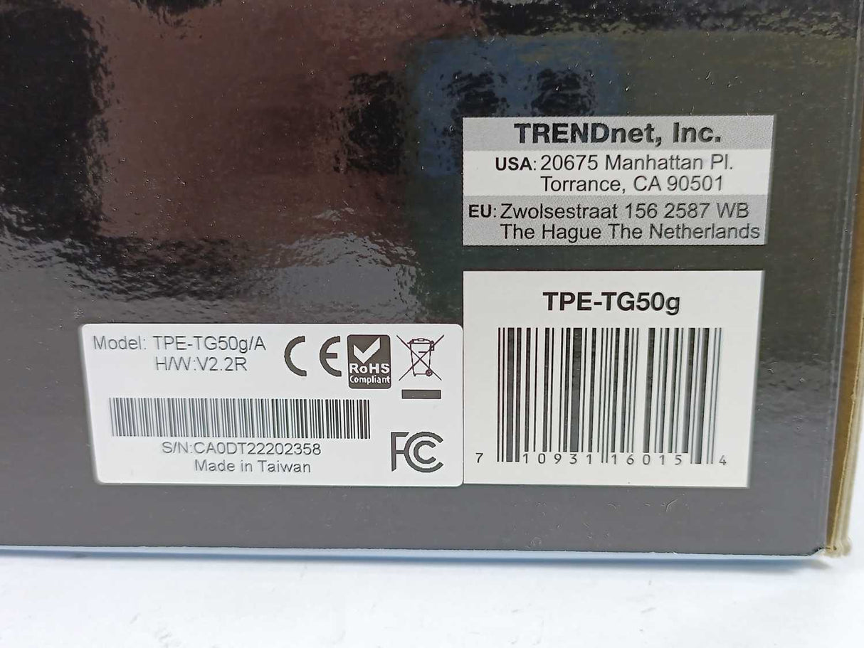 TRENDnet TPE-TG50g/A 5-Port Gigabit PoE+ Switch, H/W:V2.2R