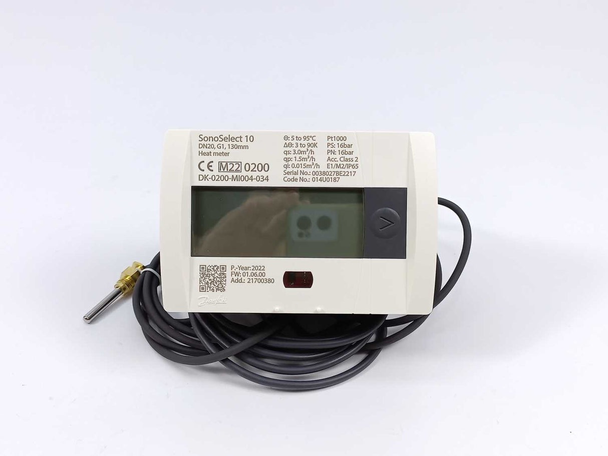 Danfoss 014U0187 SonoSelect 10 - Ultrasonic Heat Meter M-Bus DN20, g1, 130mm