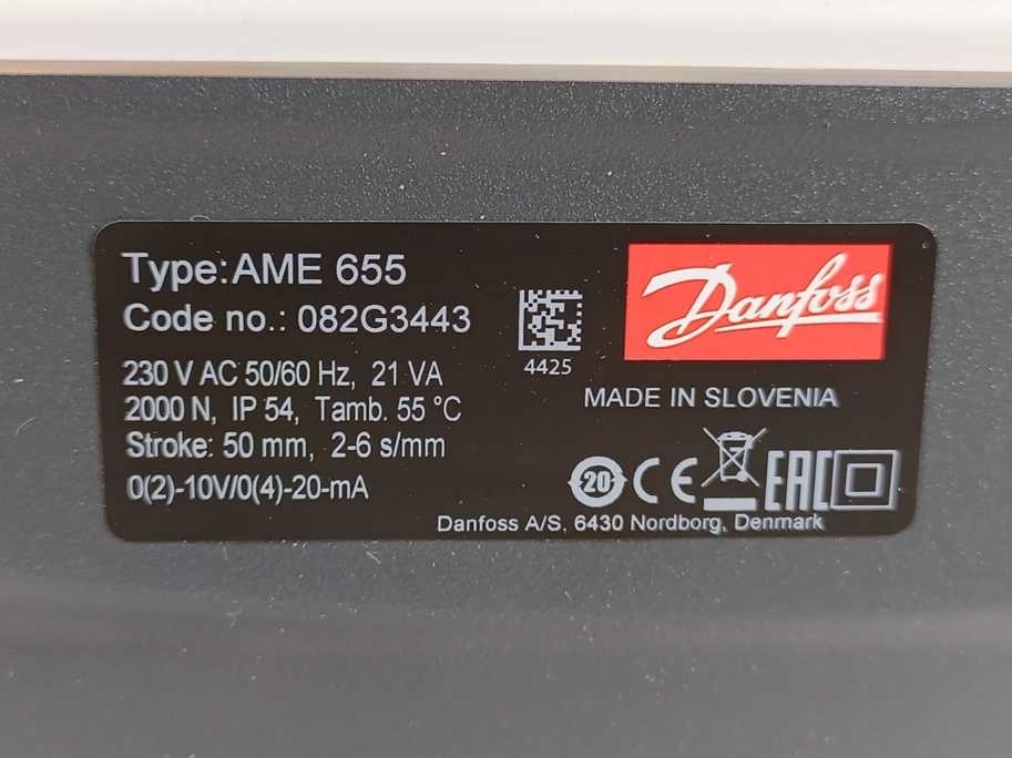 Danfoss 082G3443 Electrical Actuator, AME 655, Supply voltage [V] AC: 230
