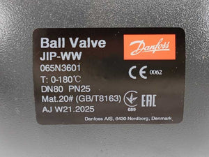 Danfoss 065N3601 JIP-WW Ball Valve, Reduced Bore, PN 25, DN 80, Welded
