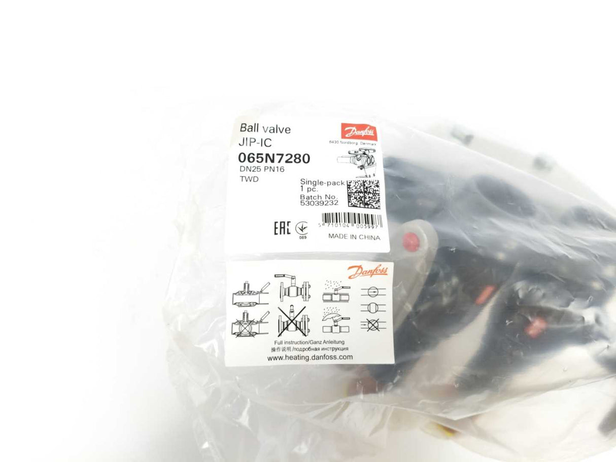 Danfoss 065N7280 JIP-IC Ball Valve, PN 16, DN 25, Internal thread / Copper