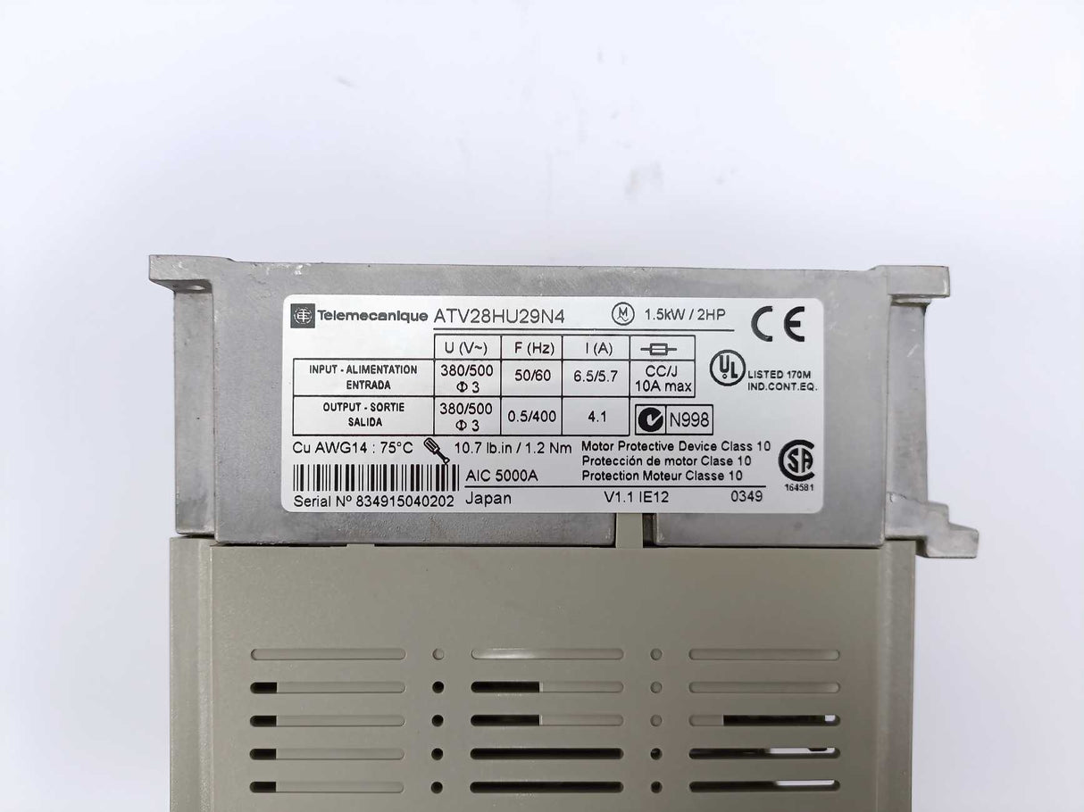 TELEMECANIQUE ATV28HU29N4 Altivar 28 Frequency Inverter, 1.5kW / 2HP