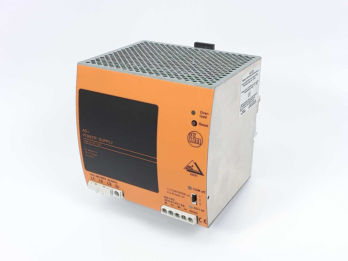 Ifm Electronic AC1223 Power Supply, Input 400-500VAC, Output AS-i 30.5VDC 8A