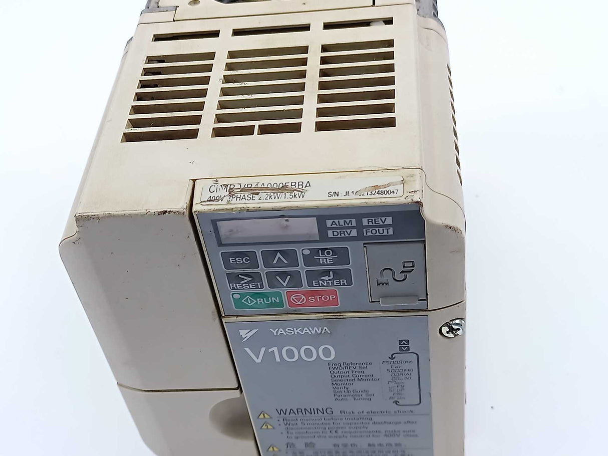 YASKAWA CIMR-VB4A0005BBA Variable Frequency Drive, 2.2kW/1.5kW