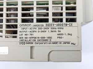 OMRON 3G3EV-AB007M-CE Sysdrive 3G3EV Inverter, 0,75kW