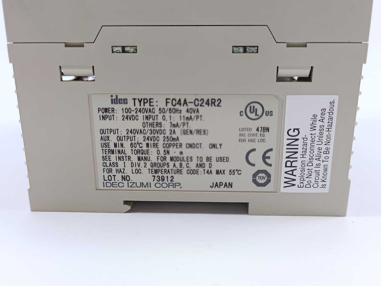 Idec FC4A-C24R2 MicroSmart 100-240VAC 50/60Hz 40VA
