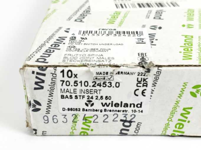 Wieland 70.510.2453.0 Male Insert BAS STF 24 2,5 50 10pcs batch