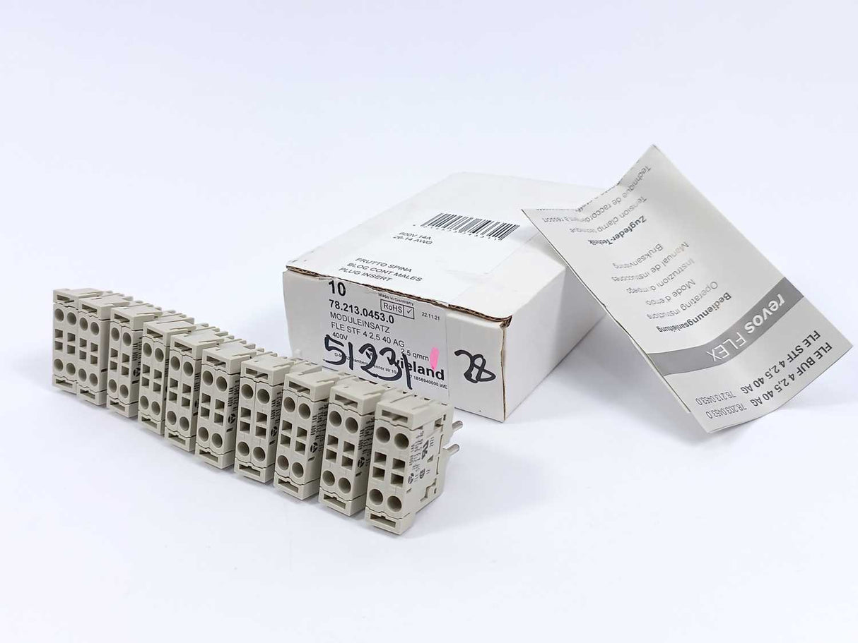 Wieland 78.213.0453.0 Modular Insert FLE STF 4 2,5 40 AG 10pcs batch