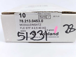 Wieland 78.213.0453.0 Modular Insert FLE STF 4 2,5 40 AG 10pcs batch