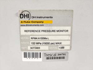 Fluke RPM4 A100Ms-L REFERENCE PRESSURE MONITOR 100MPA 15000psi