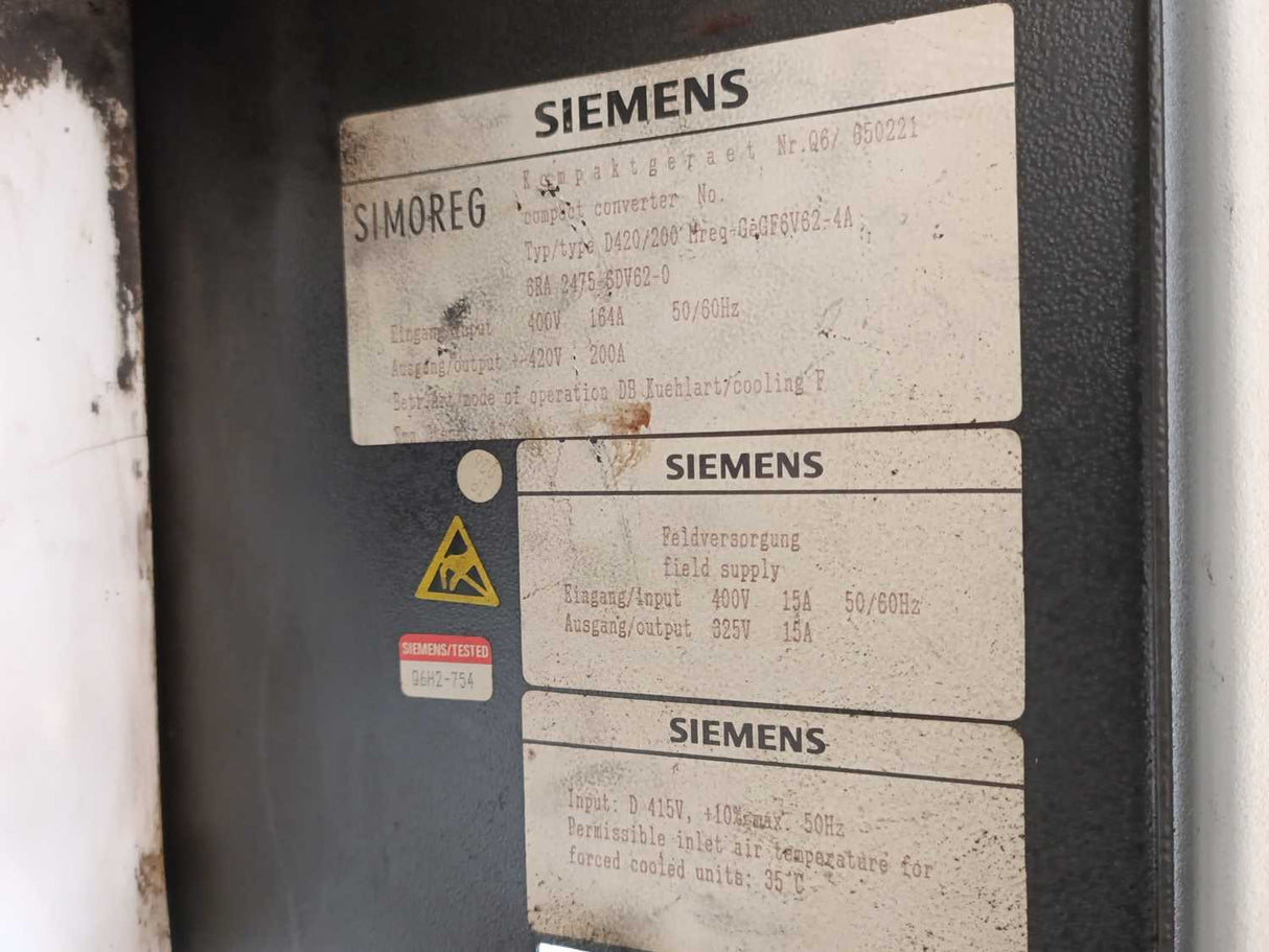 Siemens 6RA2475-6DV62-0 SIMOREG K Converter