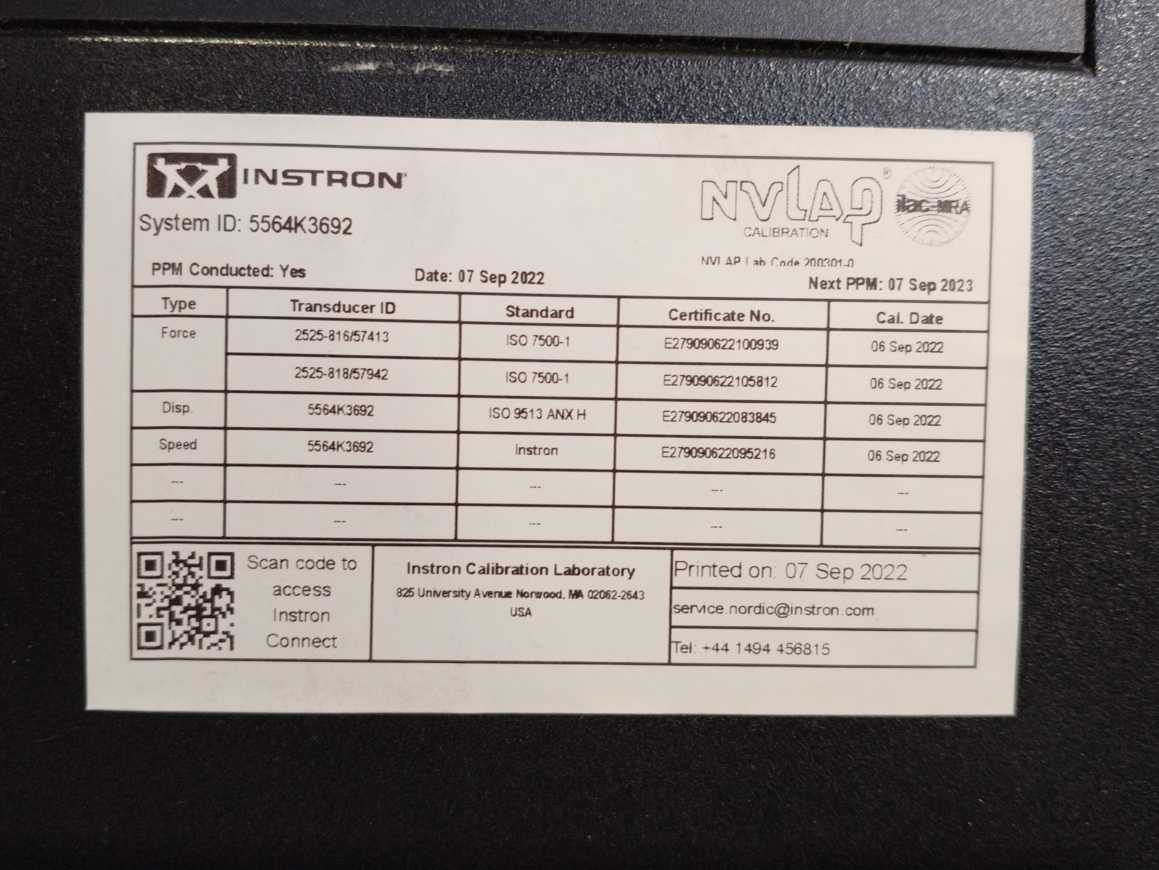 Instron 5564K3692 5564 Advanced Materials Testing System