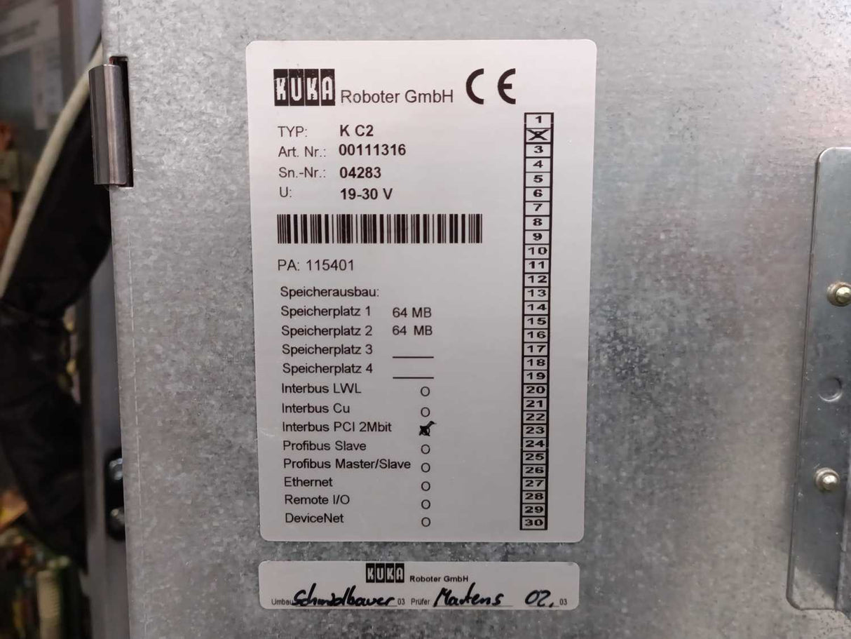 KUKA KR180 (2000) floor 800520, Heavy Duty Robot w/ KR C2 Controller,