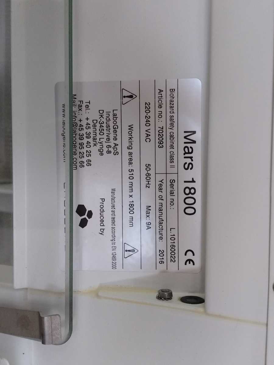 Labogene 702093 Mars 1800 Class II Laminar Air Flow Cabinet, EU Buyers Only