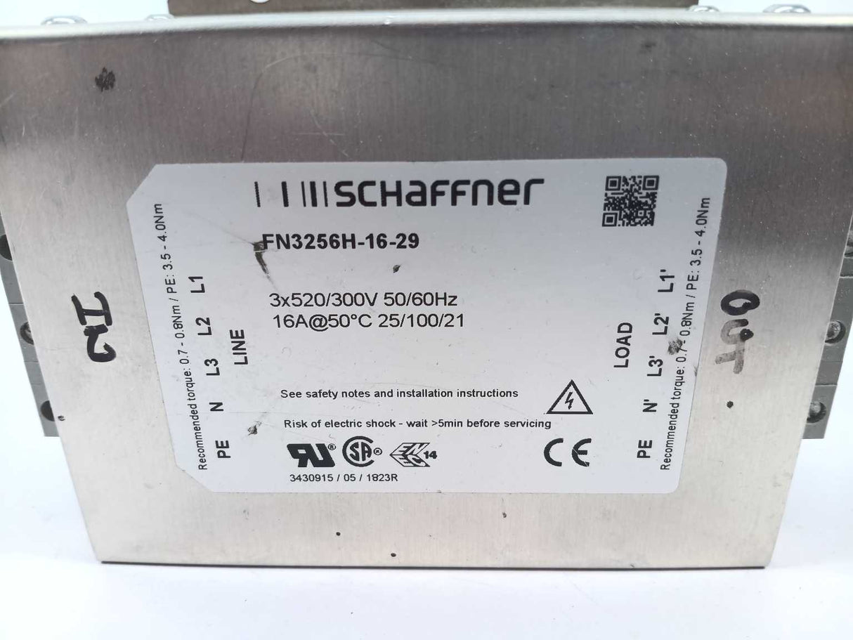 SCHAFFNER FN3256H-16-29 Power Line Filters 16A 3-Phase Filter