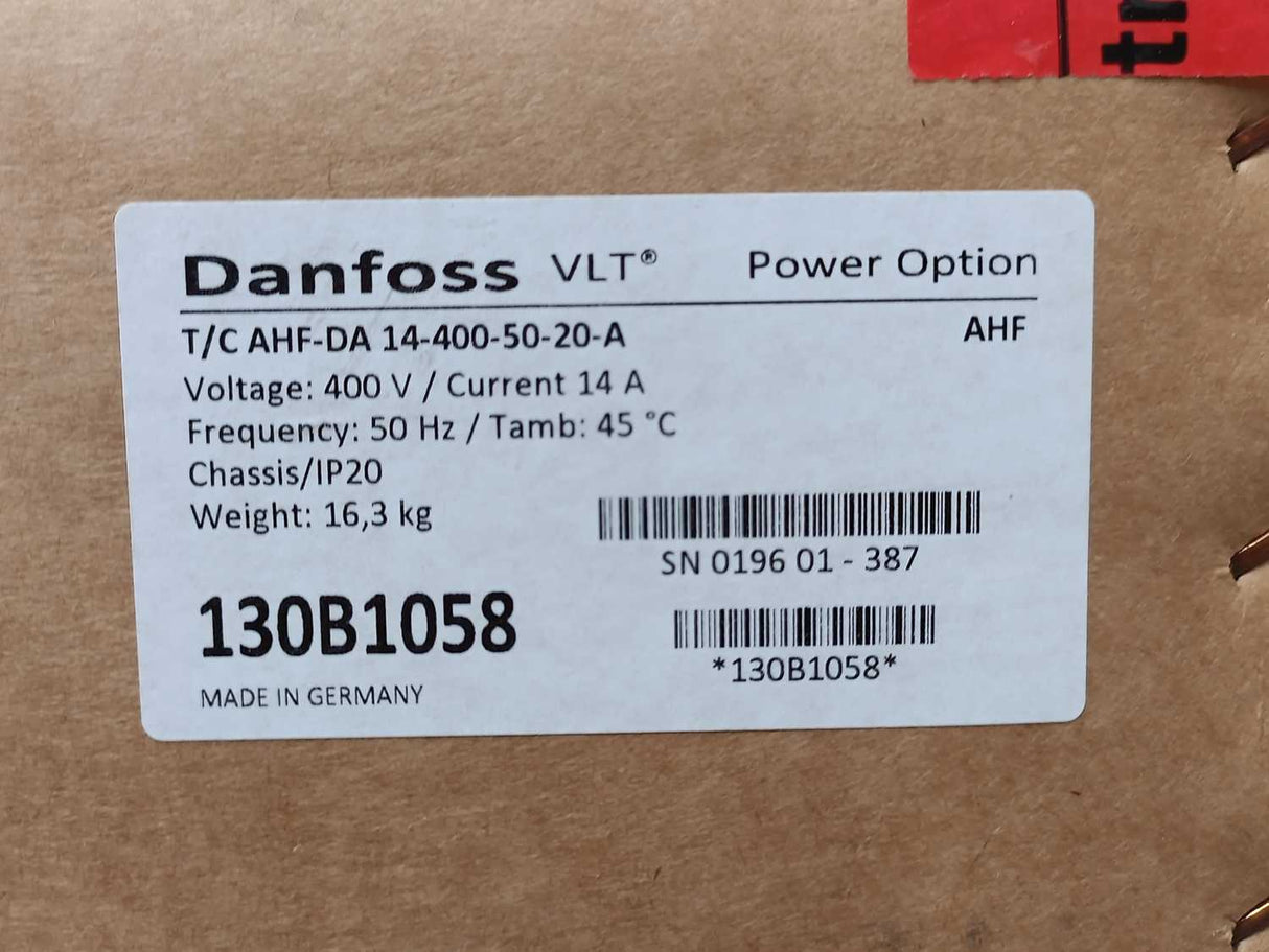 Danfoss 130B1058 AHF-DA-014-400-50-20-A Advanced Harmonic Filter AHF010
