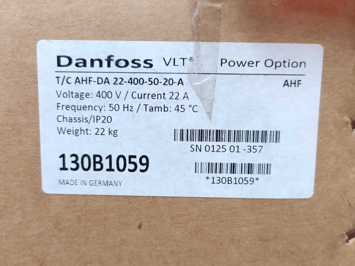 Danfoss 130B1059 AHF-DA-022-400-50-20-A Advanced Harmonic Filter AHF010