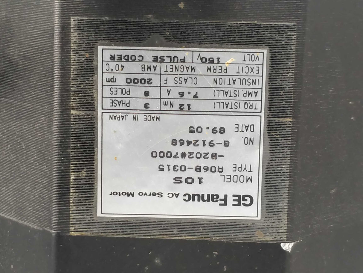 GE Fanuc A06B-0315-B202#7000 10S Servo motor