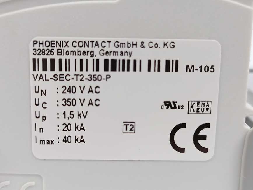 Phoenix Contact VAL-SEC-T2-3S-350 Type 2 Surge Arrester