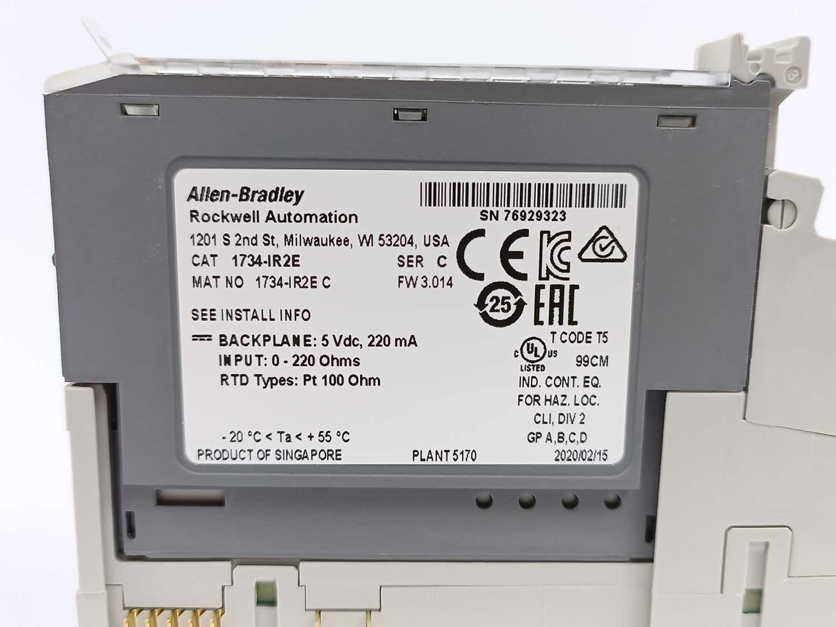 AB 1734-IR2E Ser. C Analog Input Module W/ 1734-MB & 1734-RTBS