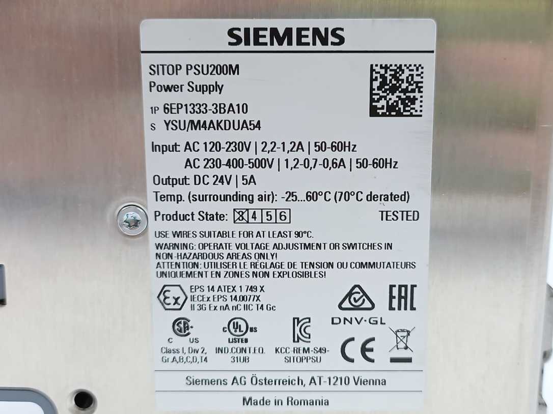 Siemens 6EP1333-3BA10 SITOP PSU200M Power Supply