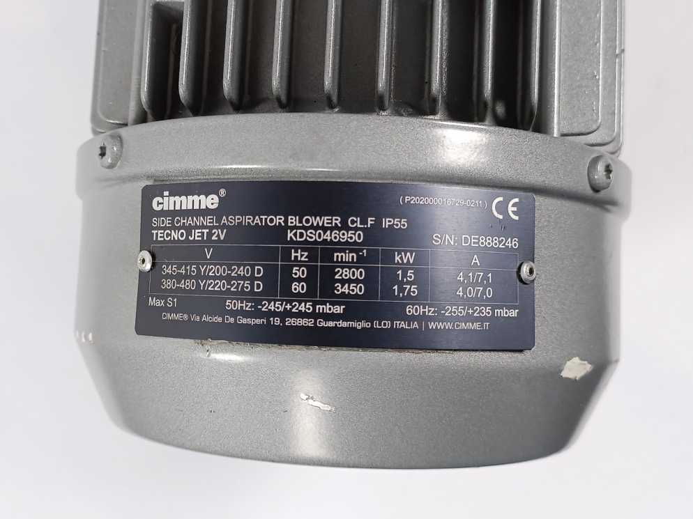 Cimme KDS046950 TECNO JET2V Side Channel Aspirator Blower
