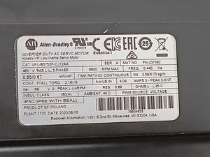 AB VPL-B0753F-CJ12AA Ser. A KINETIX VP Low Inertia Servo Motor