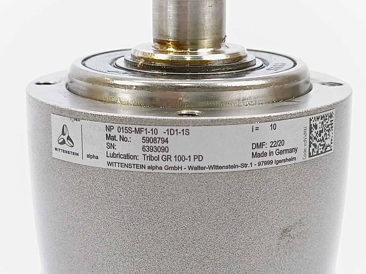 Wittenstein NP015S-MF1-10-1D1-1S Low-backlash Planetary Servo Gear Unit i: 10