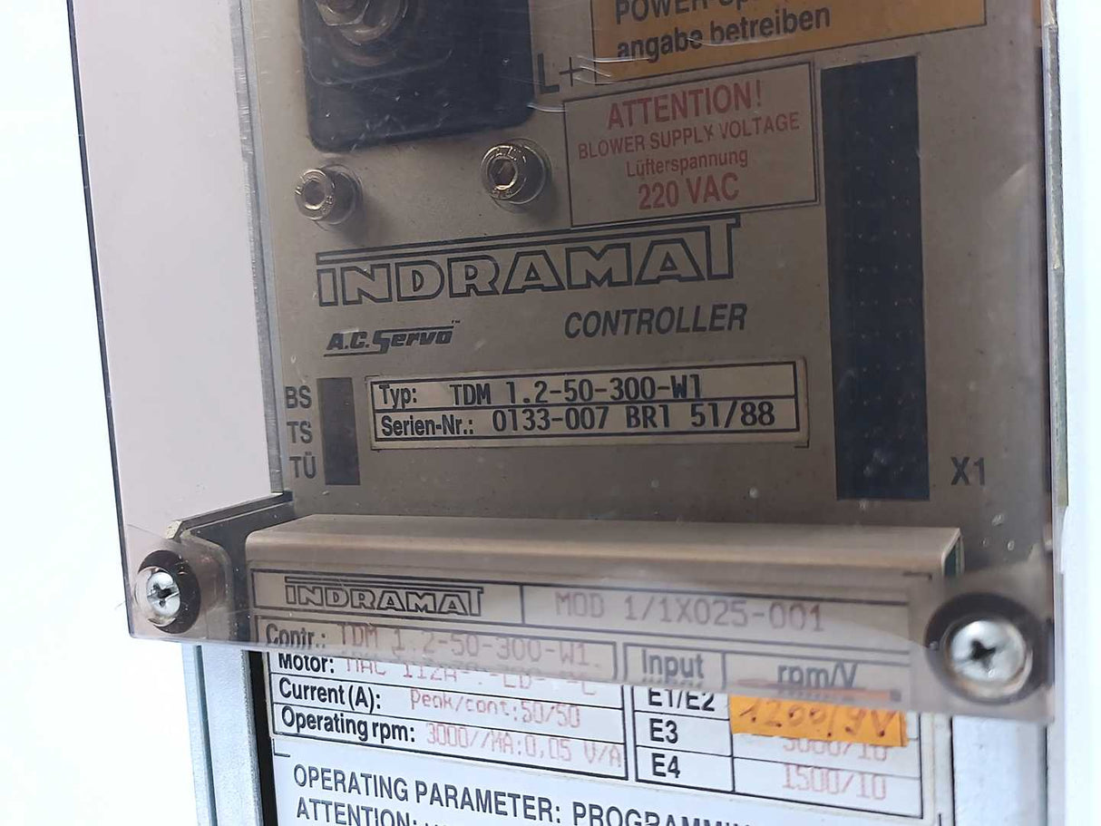 Indramat TDM1.2-50-300-W1/220 AC Servo Controller