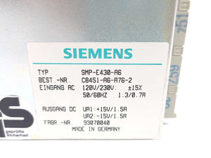 Siemens SMP-E430-A6 Power Supply